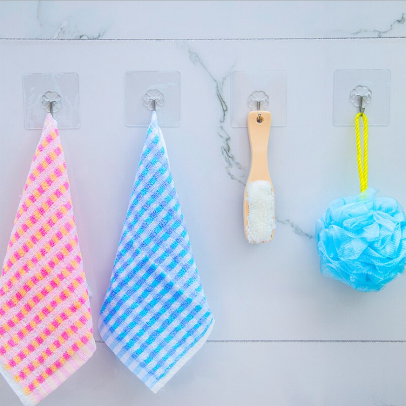 Hook Hanger Strong Adhesive Kitchen Bathroom Bedroom Hanging Door Wall Paste Coat Hats Plug Acrylic Thickening Hooks Rack