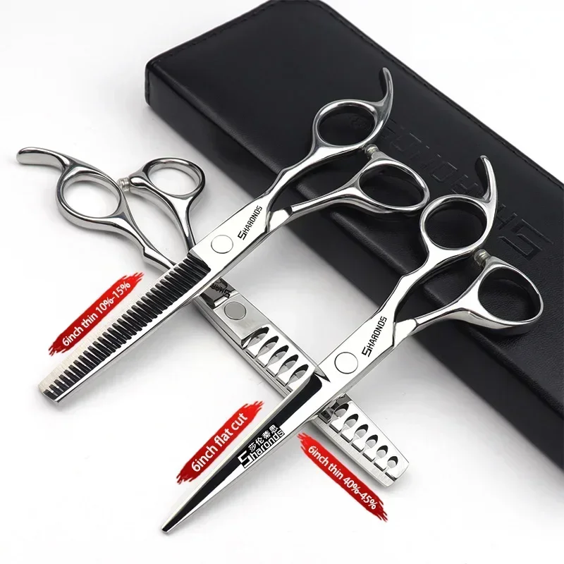 Cortapelos profesionales y auténticos, juego de corte de dientes planos, peluquería exclusiva con tijeras y cortapelos