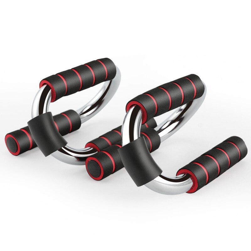 S-type push-up bracket steel exercise abdominal muscles men and women fitness suit non-slip push-up board: red