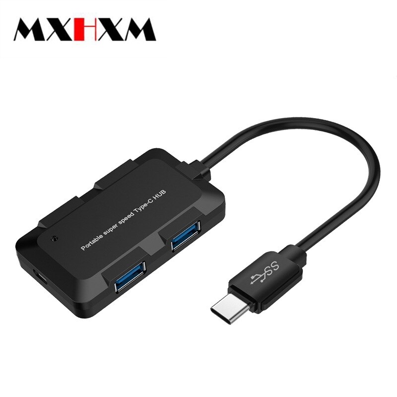 Mxhxm 4in1 Extension USB3.0 High-Speed Netwerk Kabel Seperater Type-C 3.1 Hub Concentrator