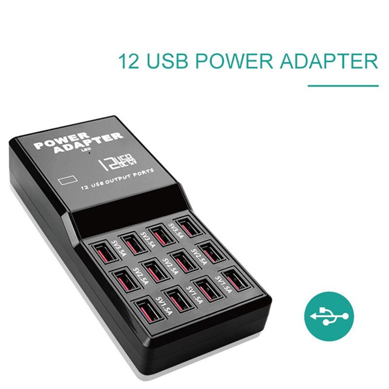 60W 12 Port Fast Opladen Telefoon Tablet Computer Usb Charger Station Adapter Voor Mobiele Telefoon Tablet Laadstation