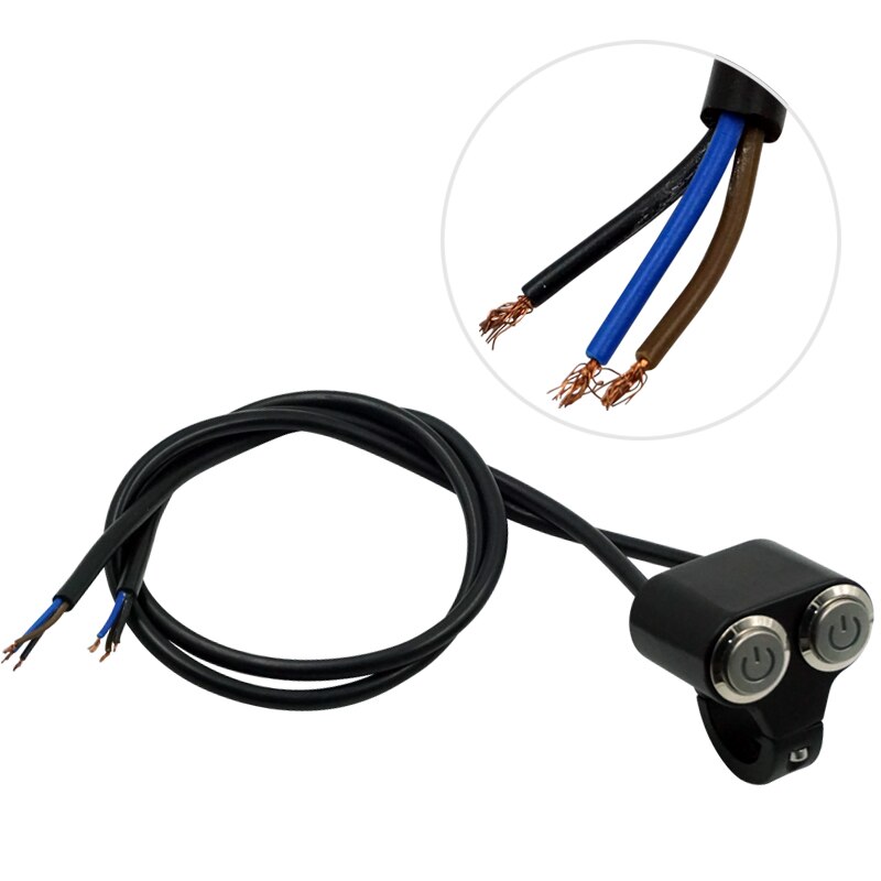 22mm 25mm Motorcycle Handlebar Switches ATV Scooter Headlight Hazard Brake Fog Light Switch ON-OFF Dual Control Switch Button