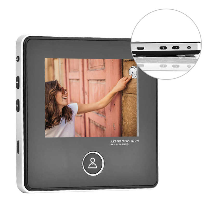 3 inches TFT LCD Screen Smart Peephole Visual Doorbell with 1MP IR Night Vision Camera