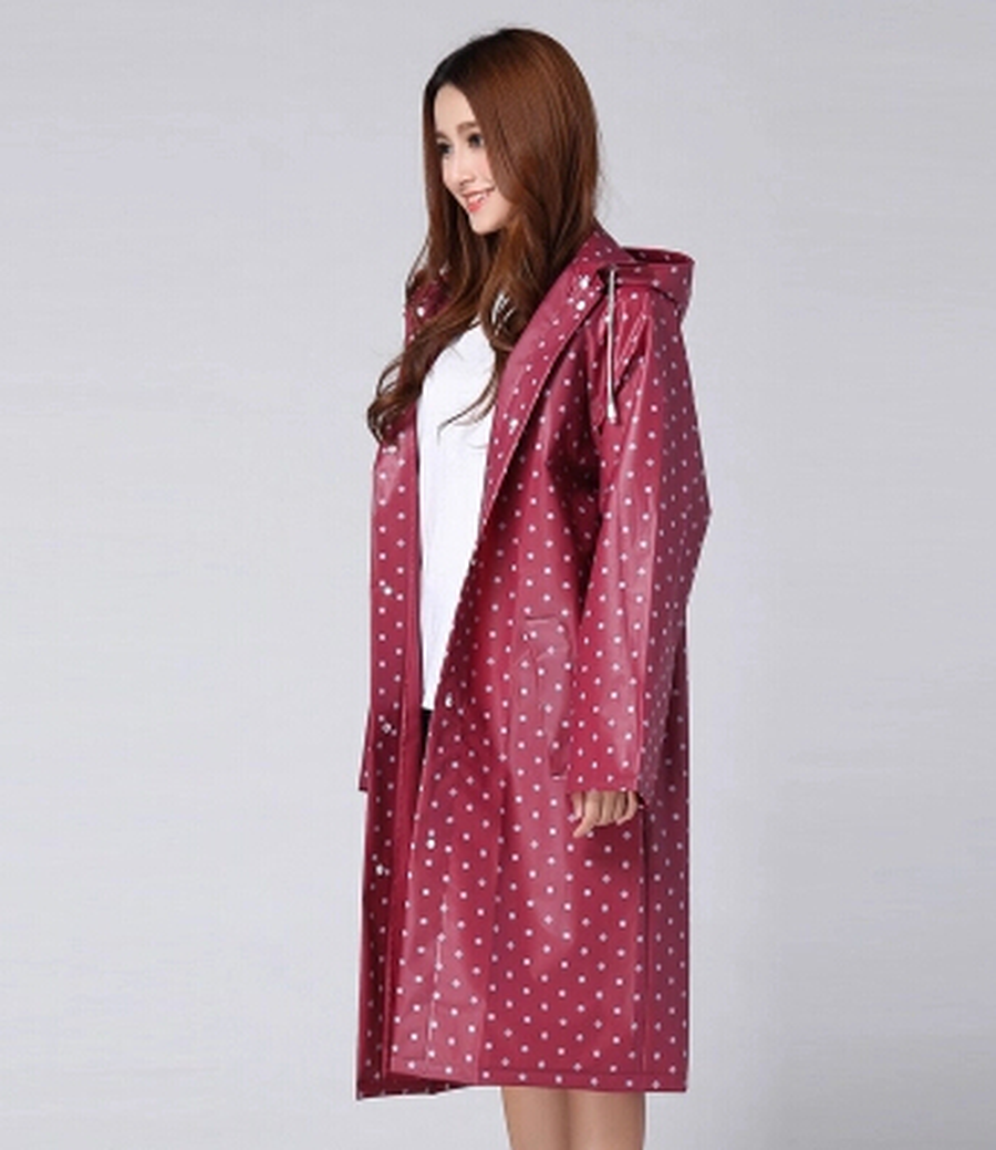Polka Dots Long Raincoat Poncho Impermeable Women Waterproof Outdoor Tour Rain Ponchos Coat Bike Female Chubasquero Mujer