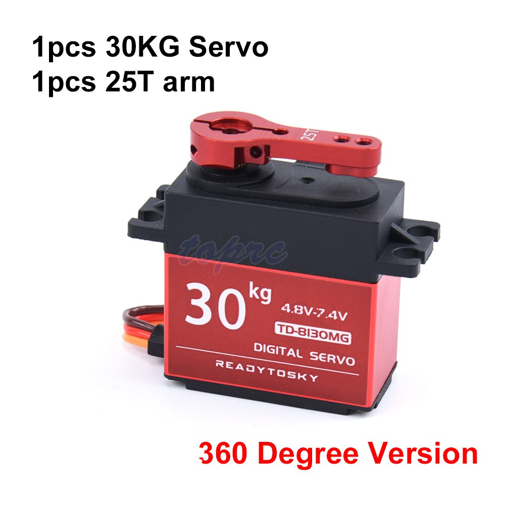 20/25/30KG 35KG 25T Wasserdichte Metall Getriebe Digital Servo Für RC Modelle 180/270/360 Grad aluminium Meta Für RC Auto Crawler: 30kg 360Degree Arm