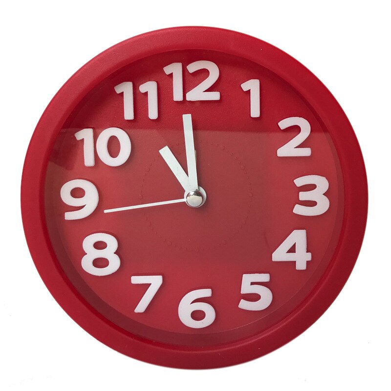 Round Alarm Clock Simple Style Wake Up Table Clock Square Silent Desk Clocks Snooze Portable Travel Alarm Clock Battery Powered: round red