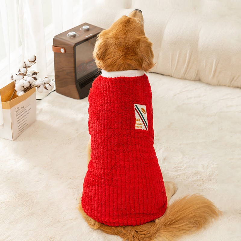 Hundeklær til store hunder fleece hundegensere høst vinter kjæledyr hundepyjamas store hunder jakke golden retriever labrador kostymer: 1 / Hvit