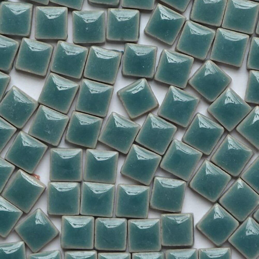 Azulejos de mosaico de vidrio Multicolor, azulejos cuadrados de cerámica, DIY, manualidades de pared, 100 Uds.: 19