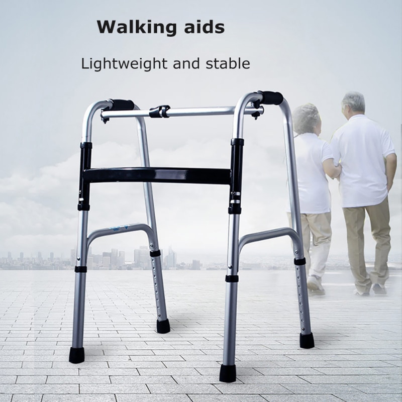 Aluminum alloy walking aids adjustable mobility foldable walkers for elderly