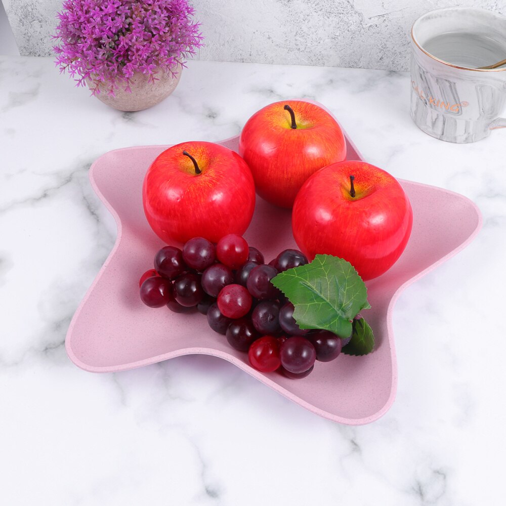 Chic Tarwe Stro Plaat Star Vorm Fruit Platen Candy Schotel Gedroogd Fruit Lade Voor Party Home (Nordic Groen): Nordic powder