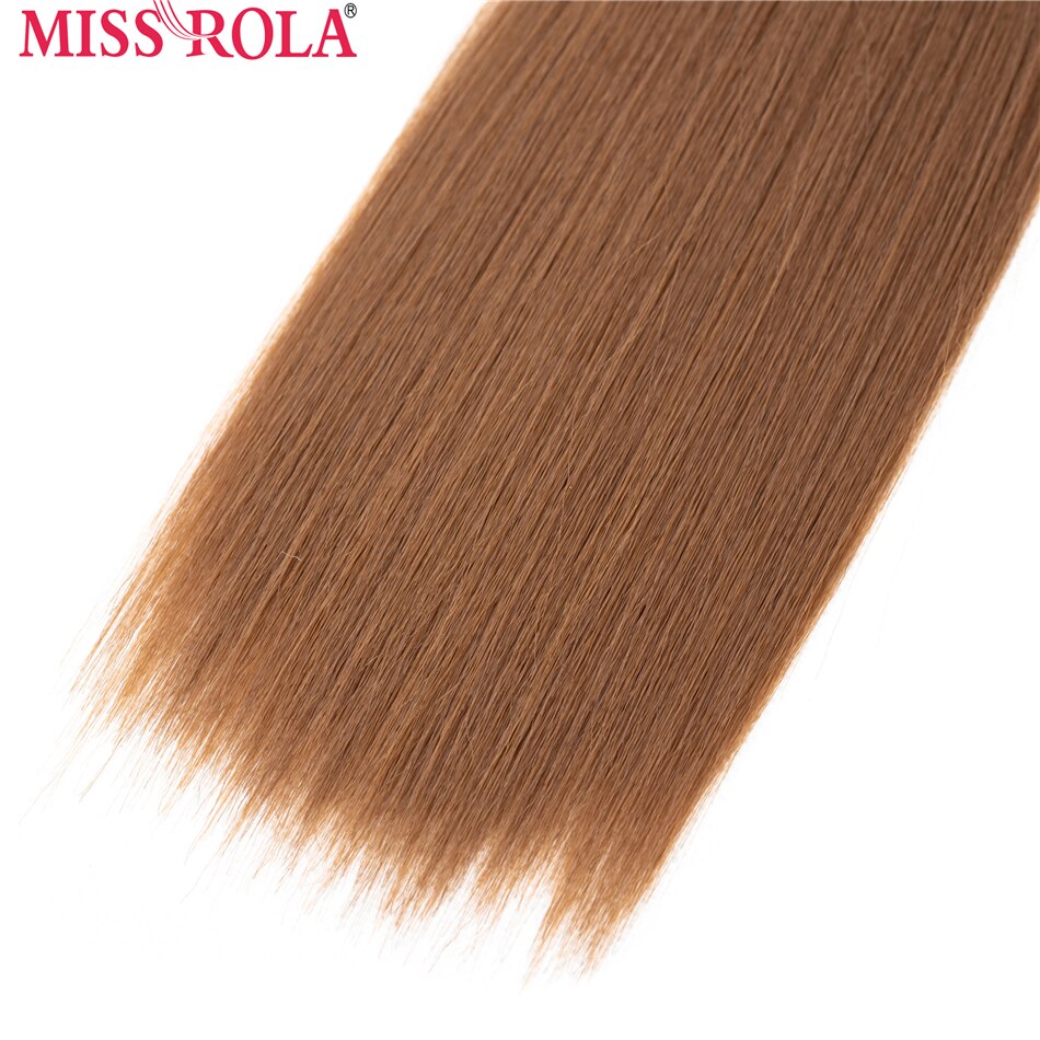 Miss Rola Synthetic Straight Hair Weft Ombre Colored Hair 8-14inch 4+1pcs/Pack 200g T1B/30 Weaving Bundles With Free Closure