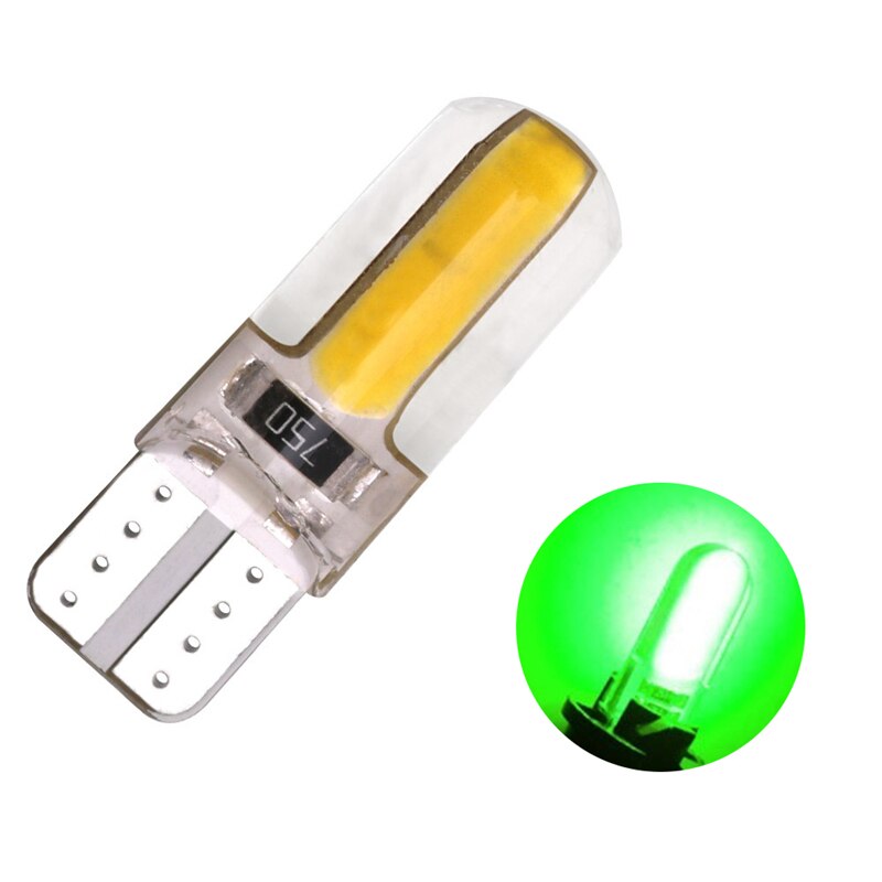 1PCS T10 Super Bright Silica Gel COB LED Bulbs Silicone Shell Auto Wedge Parking Lights Turn Side Lamps Signal Lights Car lights: Green