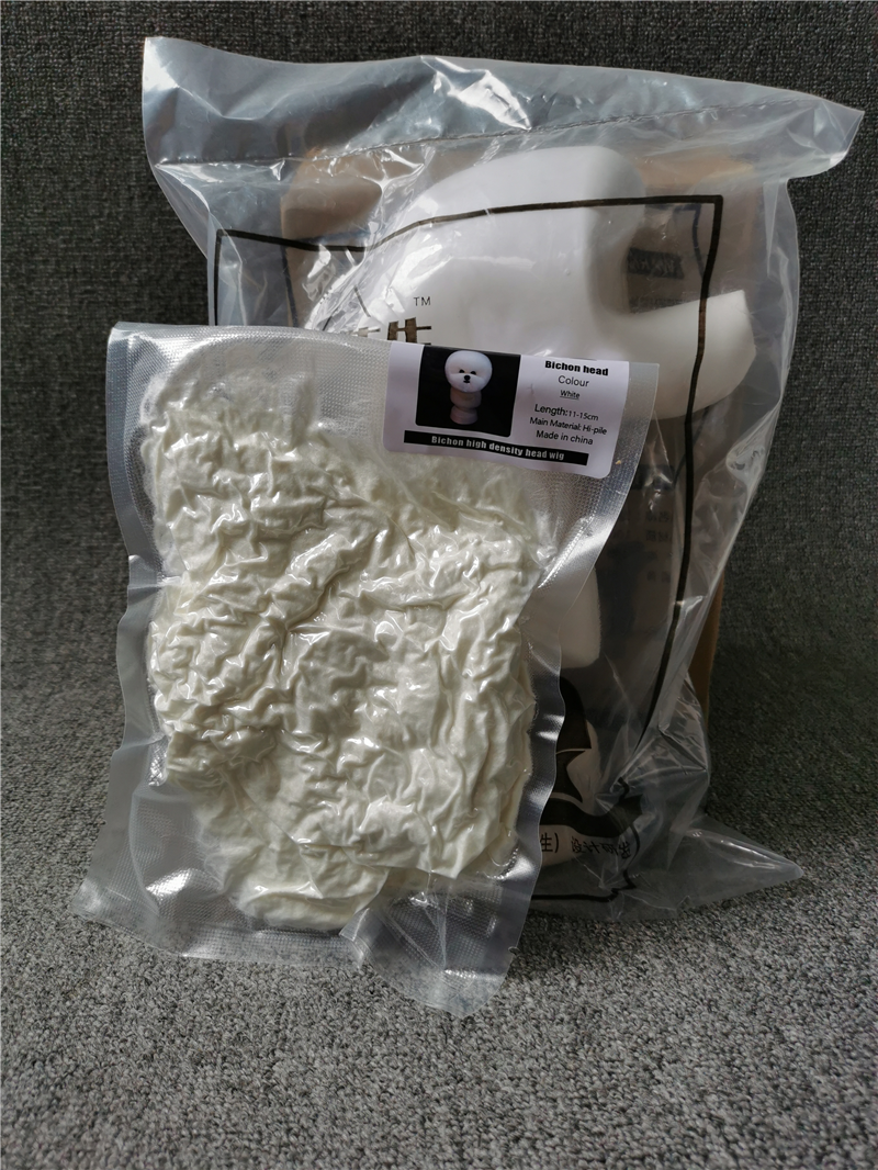 Grooming Model Dog Bichon Head Mannequin With Head Wig For Pet Goomers Trimming Practice / 1+1 KIT: Bichon head kit