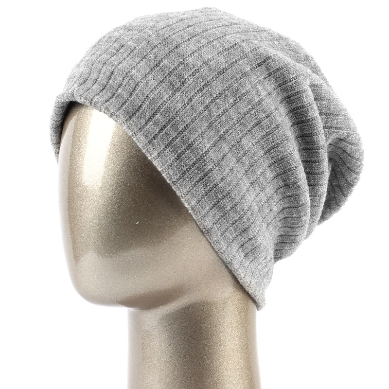 Geebro damska prążkowana czapka typu czapka bez daszka zimowa jednobarwna bawełna Slouchy czapki dla kobiet panie Balavaca Skullies & czapki Dropshipping: lekki szary