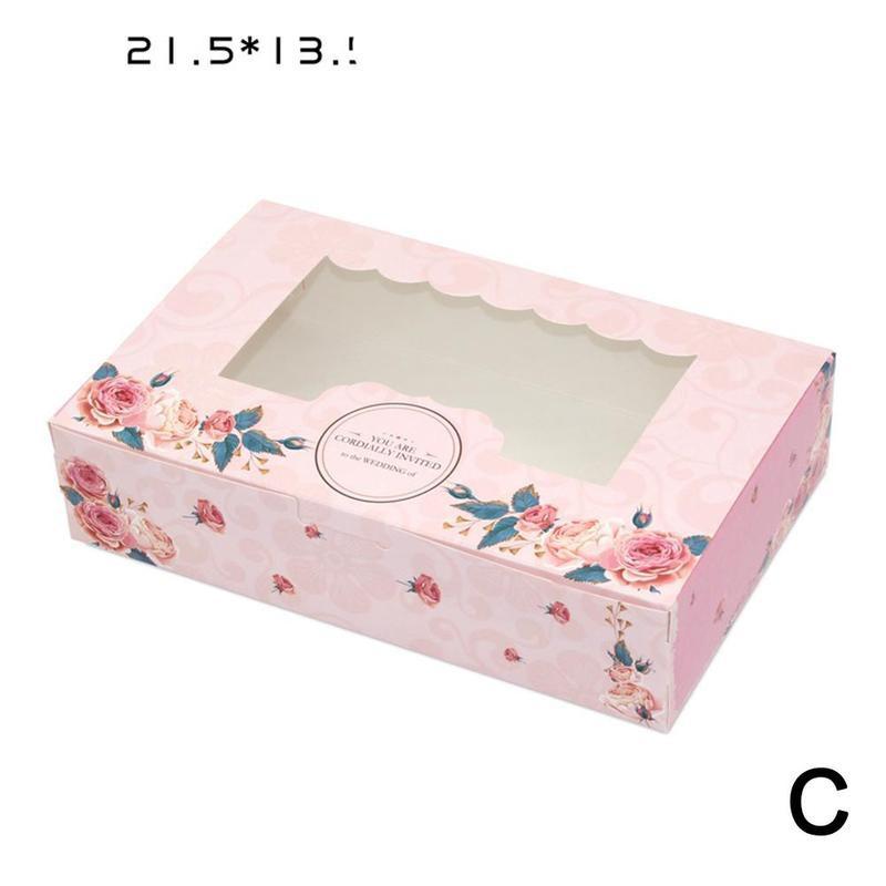 1pc multifunktions-kakor förpackningskartong godisfönster med tårtkopp bröllopslådor för 2/4/6- fester gör-det-själv-paket tårta cupcake pin ro  m0 r 7: C