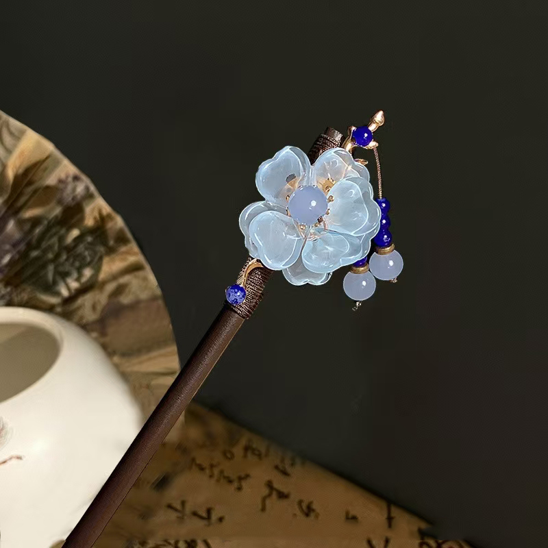 1pc elegante impostato di forcine in legno semplice fascia in tinta unita strumento per avvolgere i capelli accessori per abiti Hanfu accessori per capelli da donna: Placcato in rodio