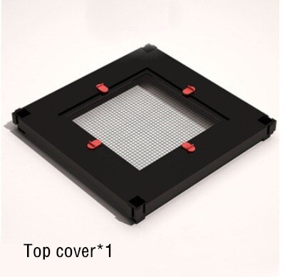 Reptile Rainforest Habitat Assembled Terrarium Insect Breeding Box Open Air Screen Cage For Spiders Tortoise Lizard With Wheel: Top cover