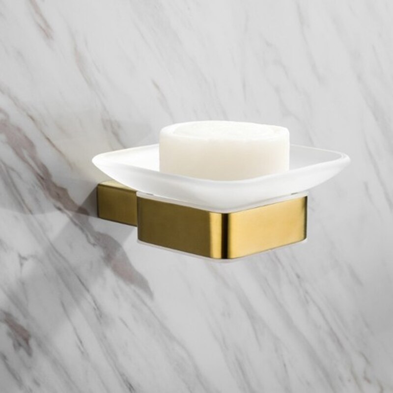 Bathroom Accessories Brushed Gold Toothbrush Holder Metal Wall Toilet Roll Paper Holder SUS304 Stainless Steel Bath Set Hooks: F
