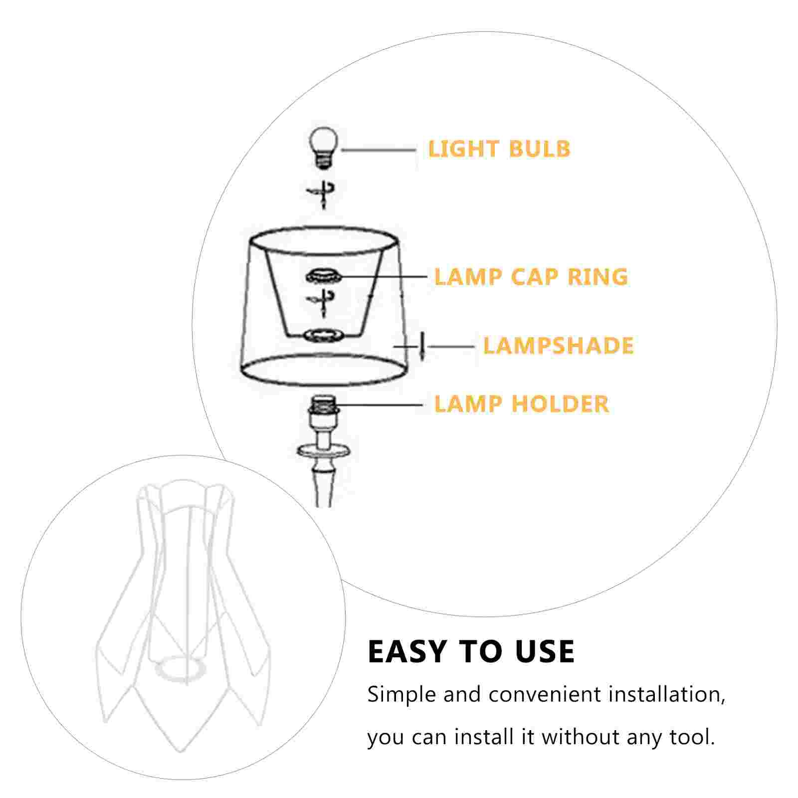 Table Lamp Shade Frame E27 Light Socket Ceiling Lamp Shade Ring Fitter
