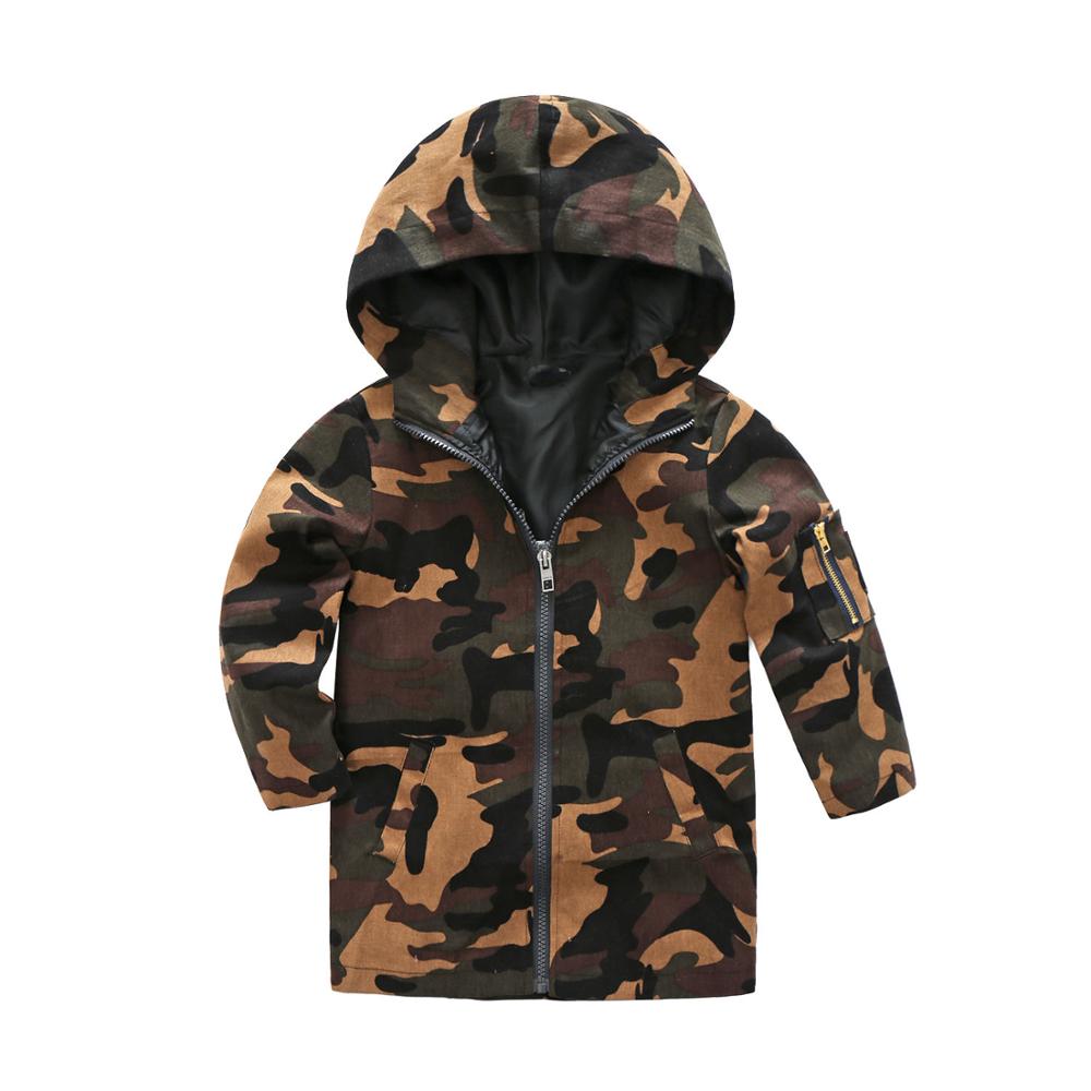 Kimocat Baby Boy Kleding Jongen Lente Kleding Medium En Lange Camouflage Capuchon Windjack Kinderen Kleding Lente Bloem Jas: 18m