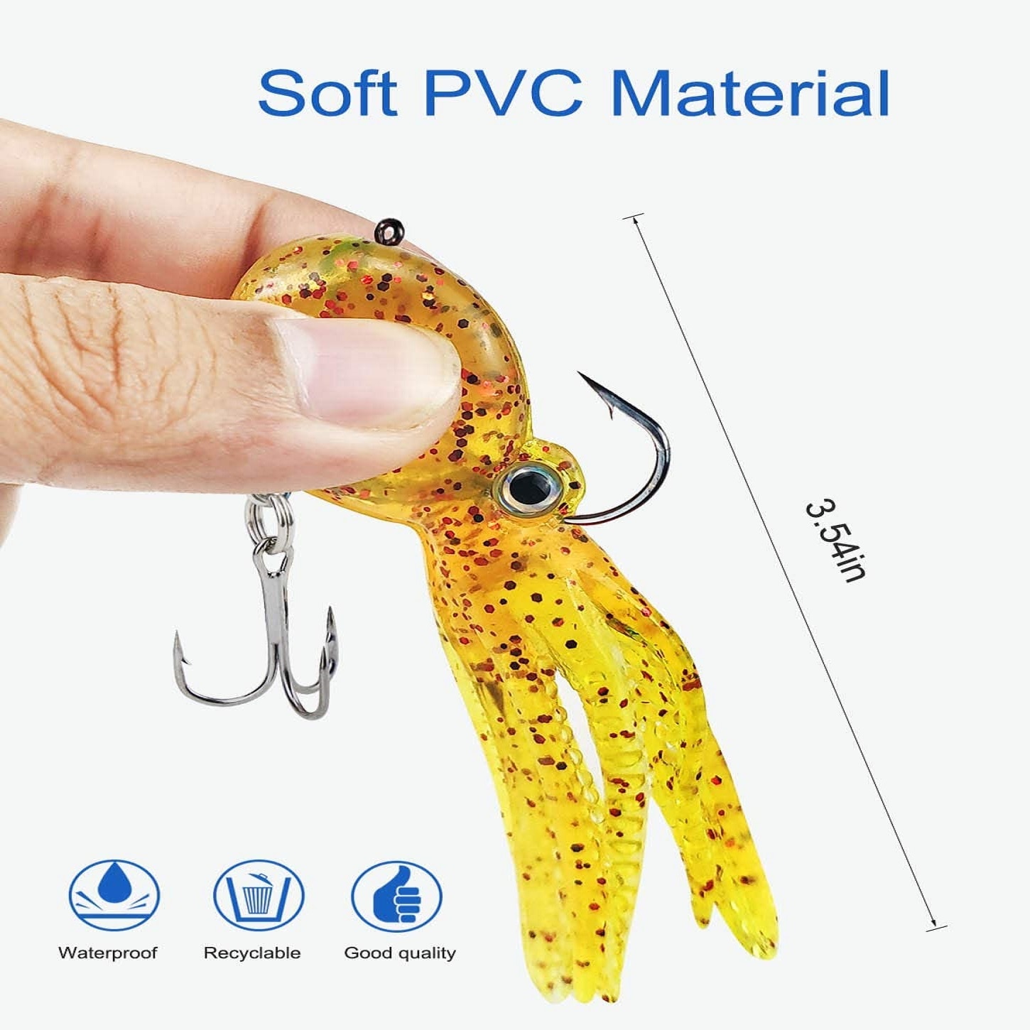 Octopus Swimbait 23g 9cm Soft Fishing Bait Skirt Tail Fishing Lure Saltwater Metal Jig Head Lure Rockfish Lingcod Bass Fishing