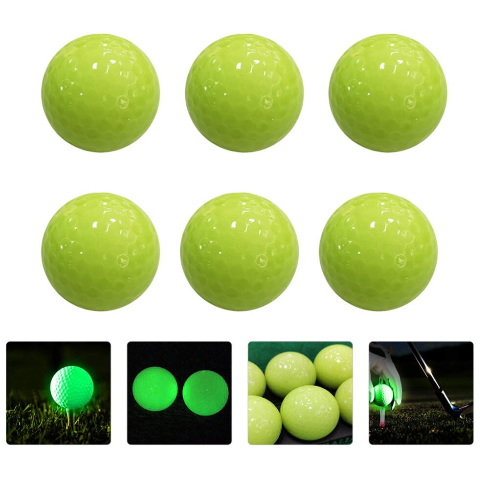 6Pcs Lichtgevende Golfs Herbruikbare Night Glowing Training Praktijk: Default Title