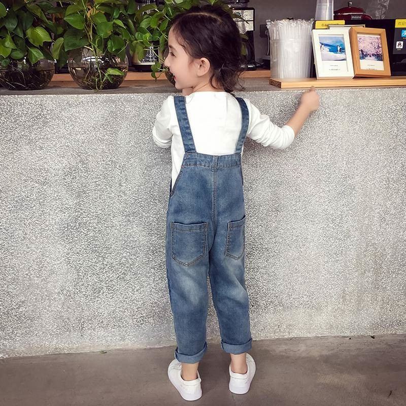 Vår høst jumpsuit for jenter barn dongeribukser baby girl overall tenåringer jenter jeans overall klær barn jumpsuit  t148