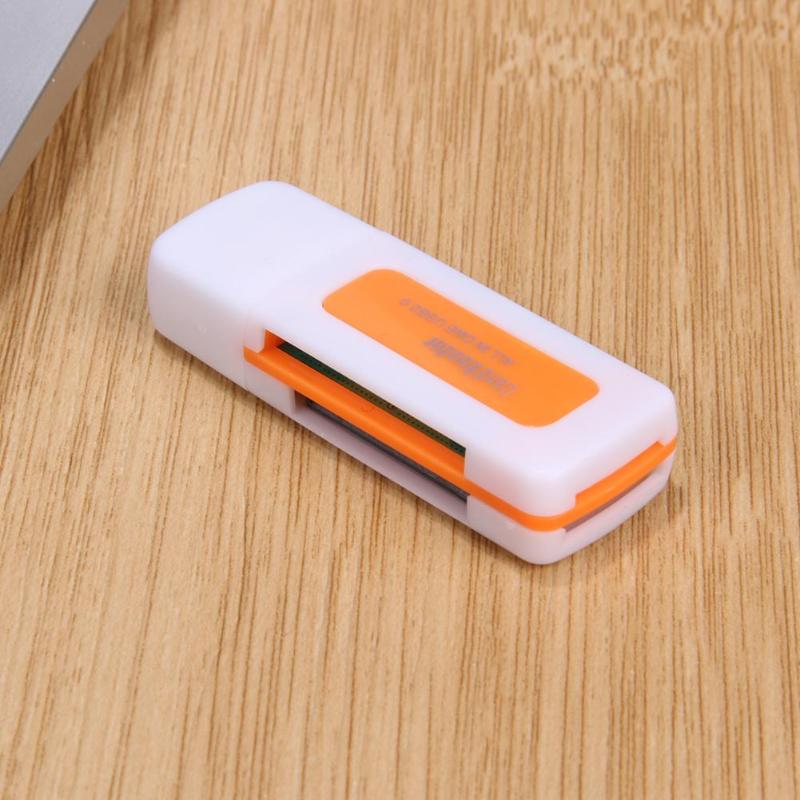 Mini USB2.0 4 Card Slots Smart Card Reader SD/MMC TF MS M2 Card Reader For SD/Mini-SD/SD Ultra/MMC/MMCII/RS-MMC/HS-MMC/SDHC