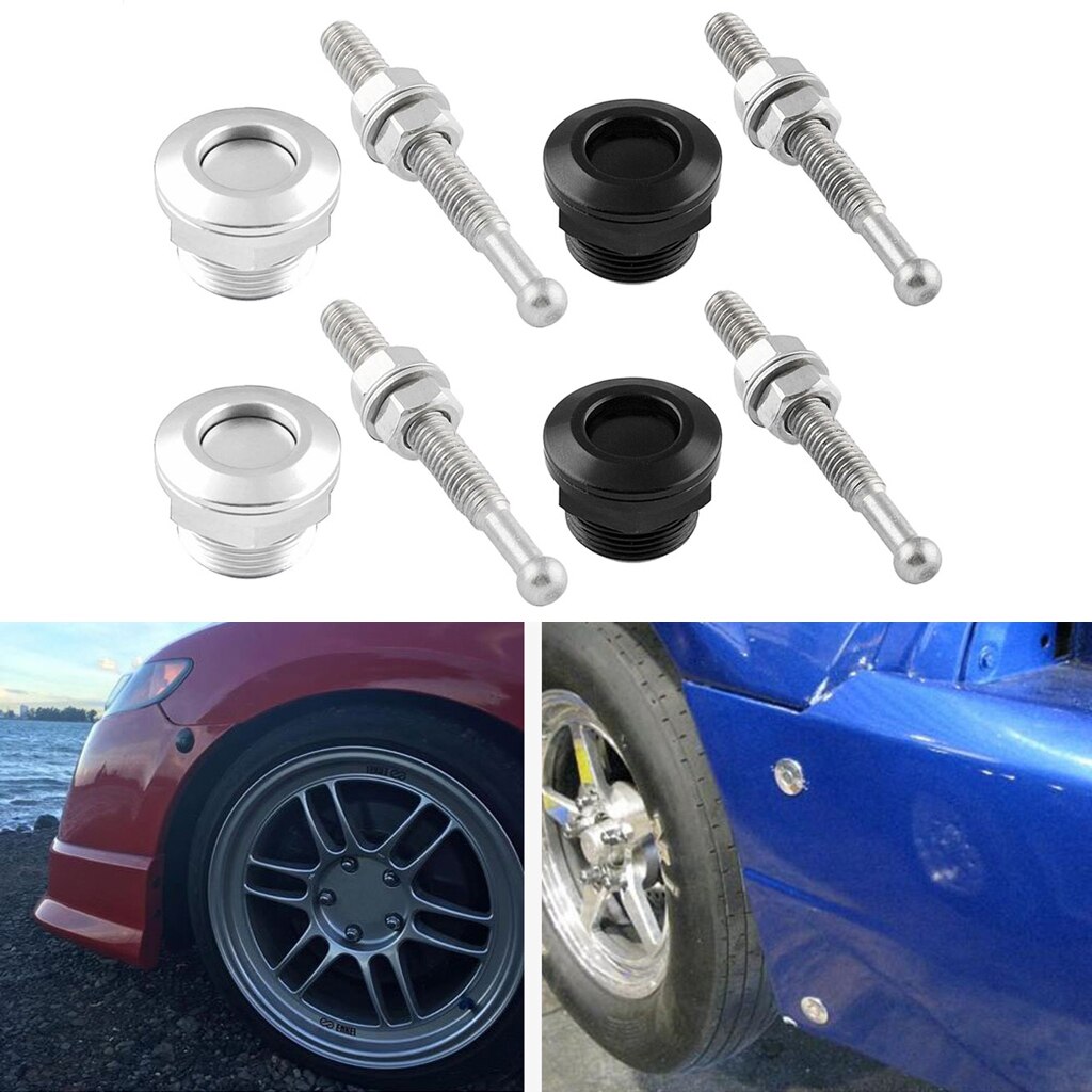 4Pcs Stainless 7/8 inch Push Button Quick Release Hood Pins Lock