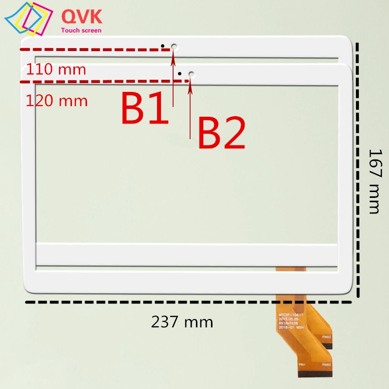 Pantalla táctil capacitiva de 10,1 pulgadas para Yuntab K17, panel de pantalla táctil, piezas de repuesto y reparación