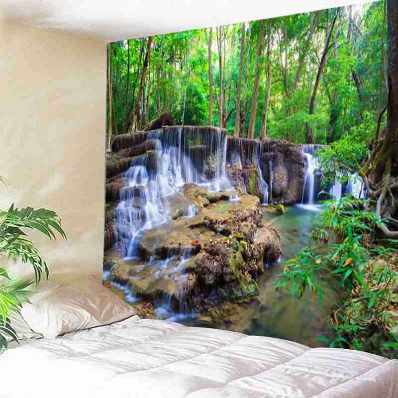 Foresta Pianta Paesaggio Arazzo Paesaggio Naturale Arazzo Mandala Coperte E plaid Parete hippy Indiano Della Boemia sospeso arredamento Copriletto C4T0