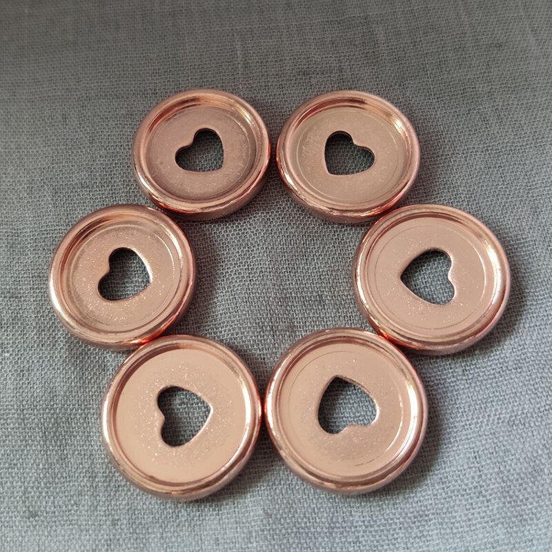 Bloc-notes avec trou en forme de champignon, 6 pièces, reliure à disque, boucle d'anneau, disque en plastique à feuilles mobiles, bouton de bobine pour Scrapbook: rose 24mm