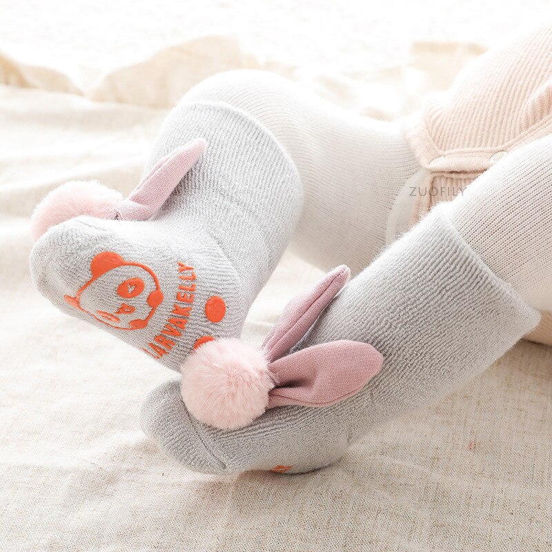 New Baby Warm Socks Toddler Indoor Winter Sock Shoes neonato in cotone spesso ragazza Infant Lovely Animal Rabbit Socken Kids Socking