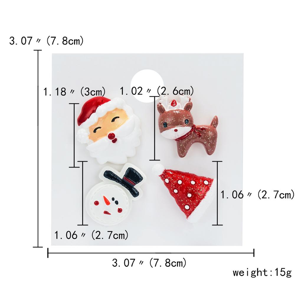 Trendy Christmas Brooch Set with Paper Card Santa Claus Crutches Elk Acrylic Snowman Hat Christmas Brooch Badges Pins for Women: 4