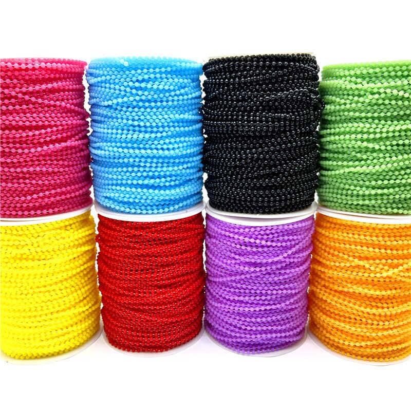 5Yards 2.5mm beads chain Jewelry Chain Sew On Trims Wedding Dress Costume Applique Jewelry Making DIY Accessories