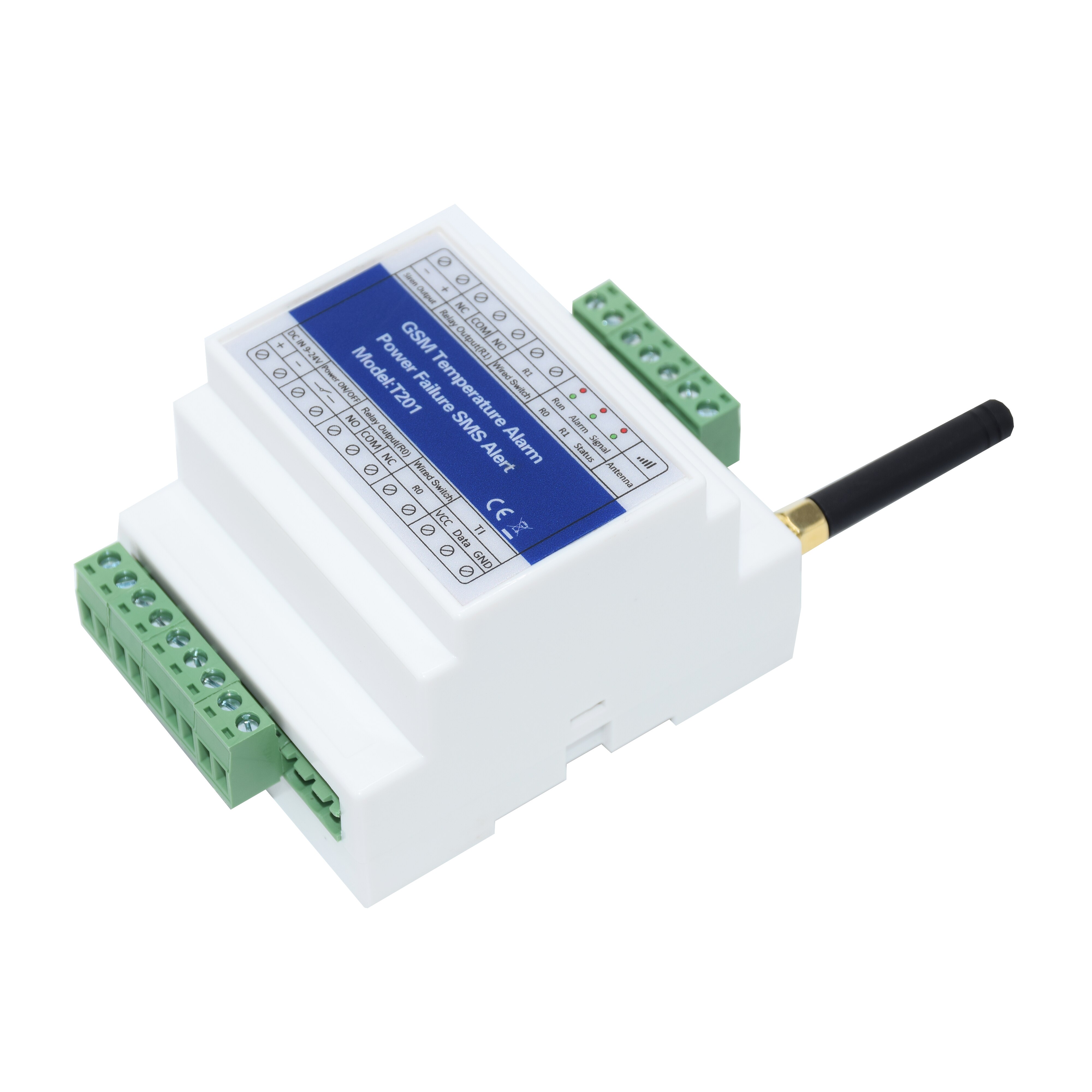 Din-Rail 4G Lte Gsm Sms Afstandsbediening Temperatuur Status Monitor Alarm Met 2 Relais Uitgang Stroomuitval herinneren