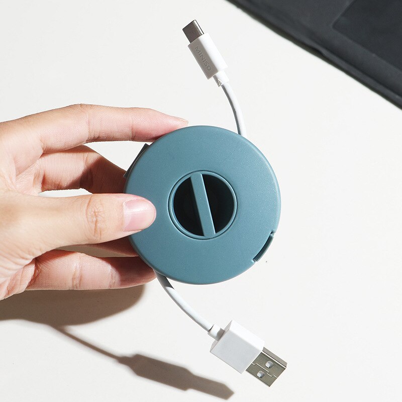 Kabelbeholder rund trådbinder boks bærbar telefon datakabel opbevaringsboks etui usb oplader holder ledningsboks