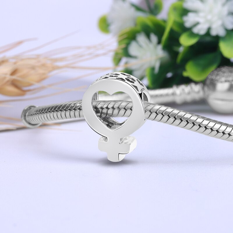 Originele Charms 925 Sterling Zilveren Kralen Fit Armband Vrouwelijke Symbool Charm Hart Bead Vrouwen Diy Sieraden