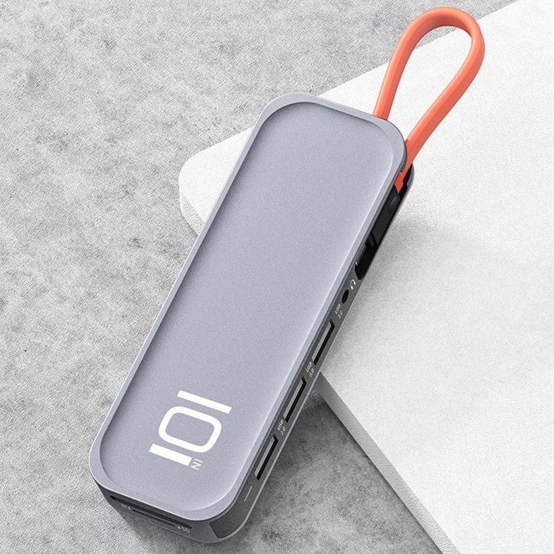 USB C Hub 10 in 1 Aluminum USB C Dock Station with USB 3.0 Ports SD/TF Card Splitter PD Hub for PC Laptops Computer