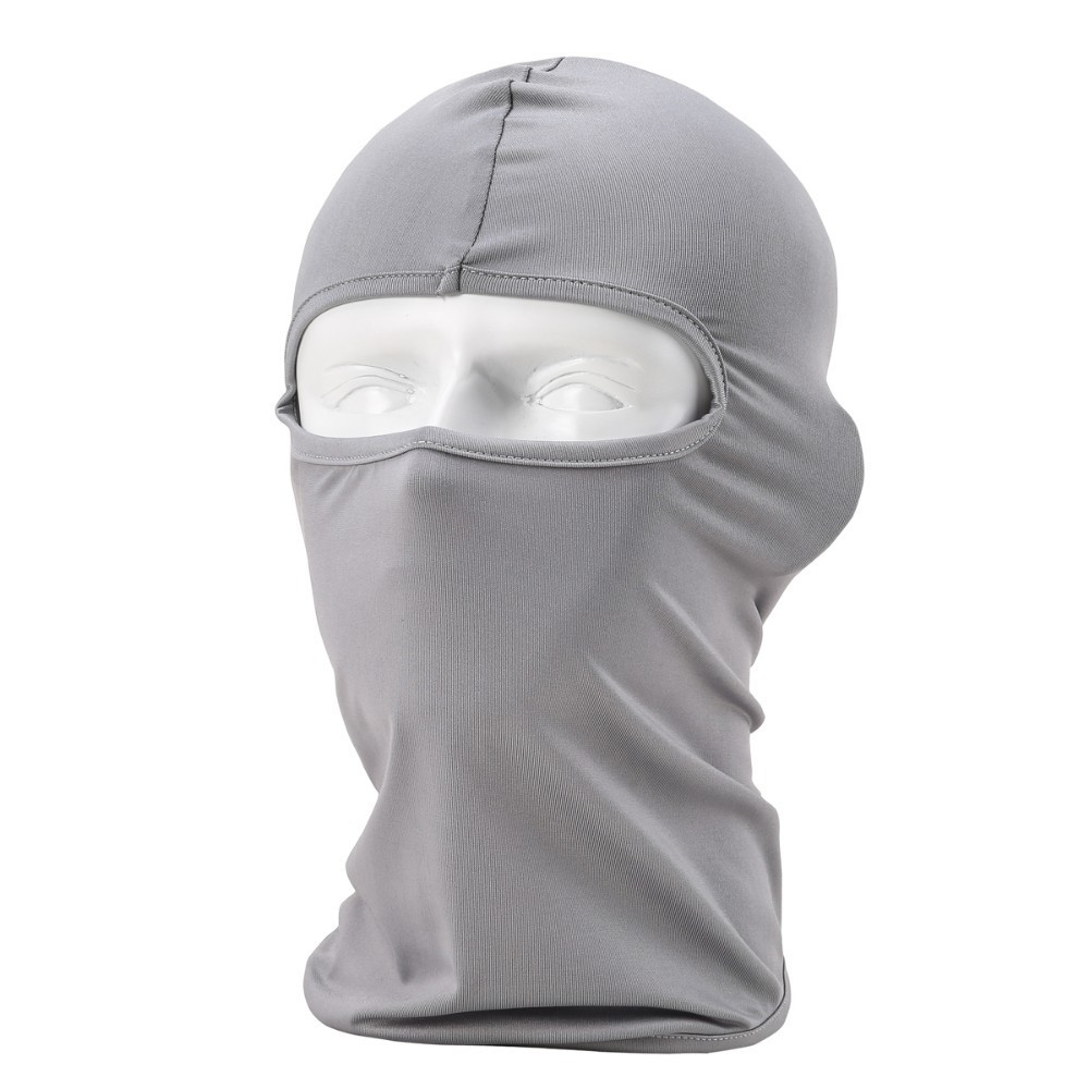 Máscara facial de ciclista de Lycra a prueba de polvo para hombres y mujeres, sombrero para bicicleta, motociclismo, protector facial, cinta para la cabeza antiviento: Gray