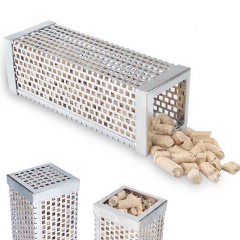 Square 6/12 inches BBQ Wood Pellet Smoker Tube Stainless Steel Smoke Generator Mesh Pipe for Grill or Cold Smoking