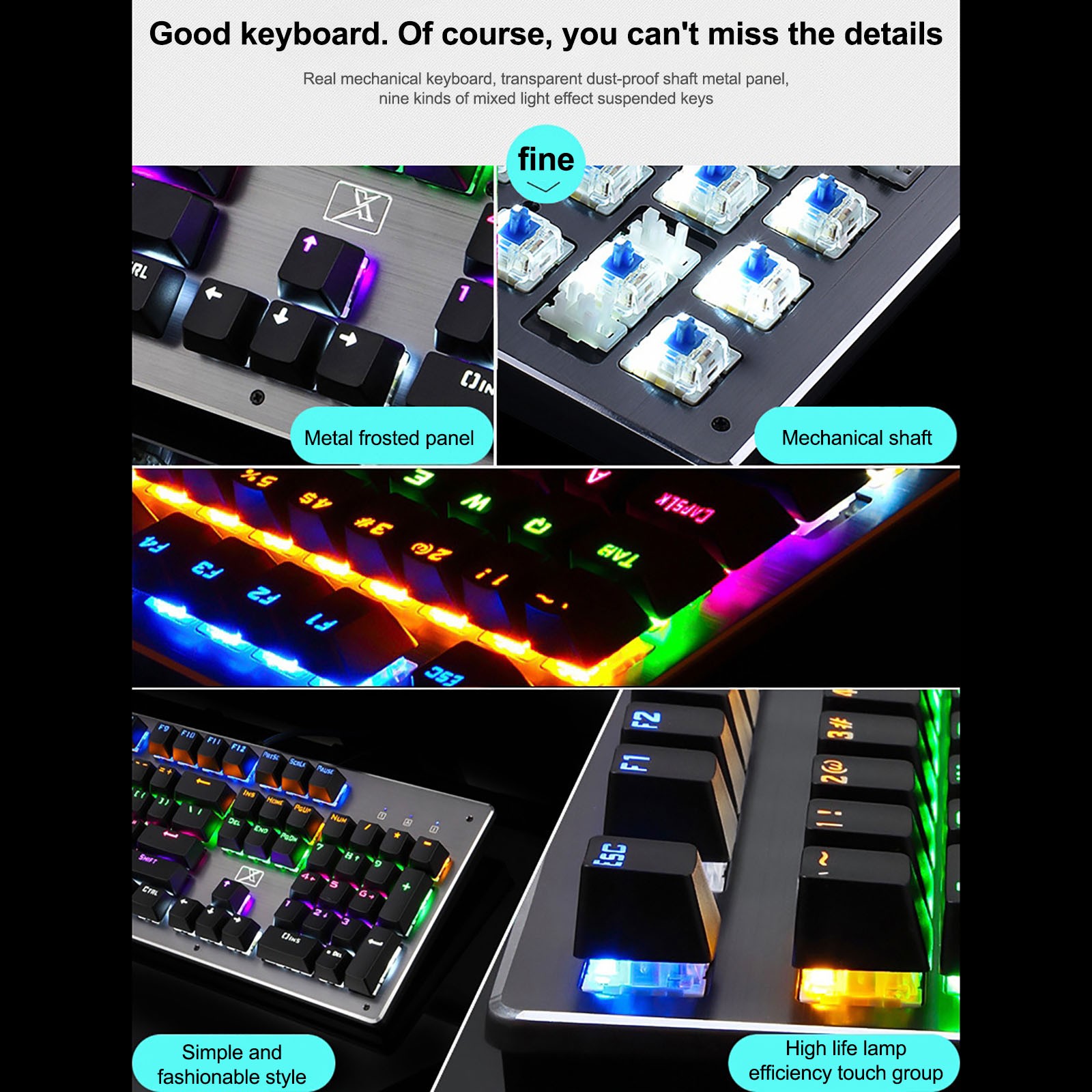 Mechanical Gaming Keyboard Computer Mouse Gamer Sets Blue Switch 104Key Backlight PC Keypad Ergonomic Gaming Mouse For PC Laptop