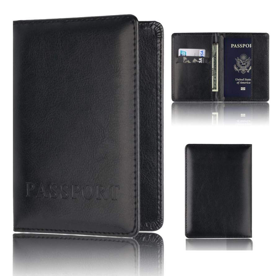 Kaarthouder Portemonnee Multifunctionele Tas Cover Op De Paspoorthouder Protector Wallet Visitekaartje Zachte Paspoort Cover O0518 #30: Black