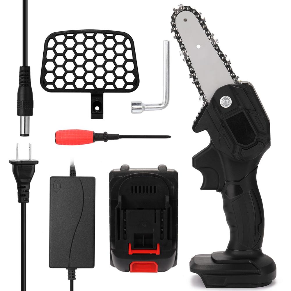 Electric Pruning Saw Rechargeable Small Electric Saws Woodworking One-handed Electric Saw Garden Logging Electric Chain Saw: US Plug