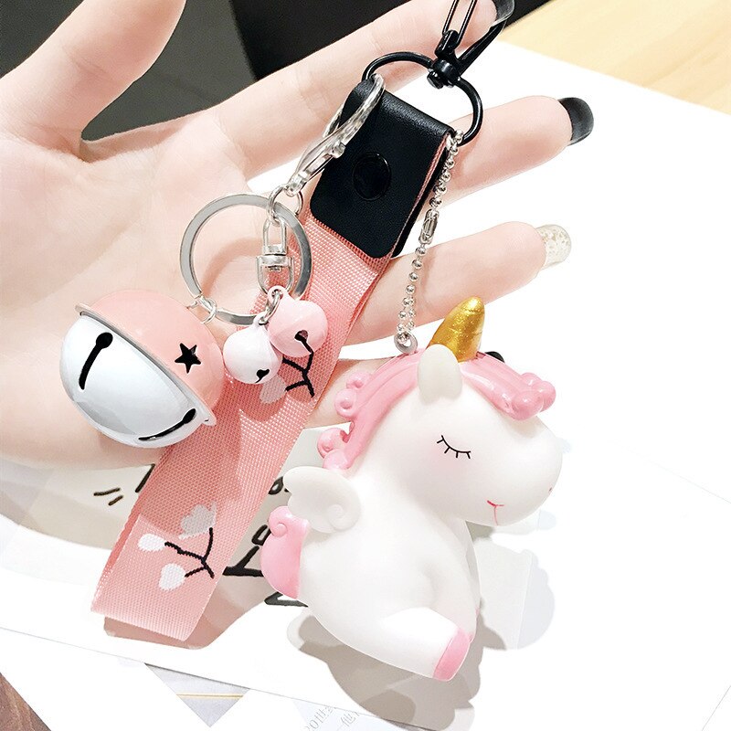 hiver coloré ceinture corde pompon lapin fourrure boule licorne avec cloches moelleux lapin porte-clés femmes sac pendentif voiture porte-clés: Belt3