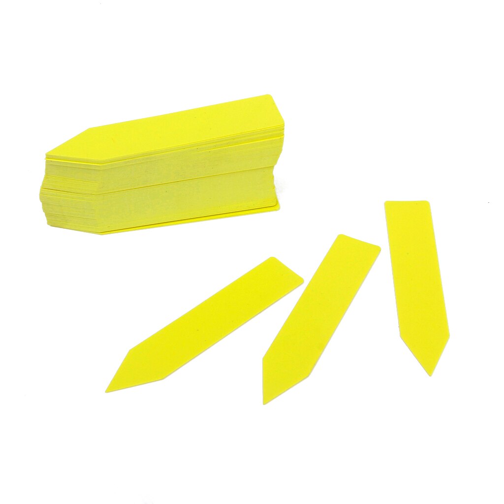 Paquete de 100 etiquetas de vivero de plantas de 4 pulgadas marcador de recipiente etiquetas de participación de jardinería reutilizables e impermeables para plantas: YELLOW