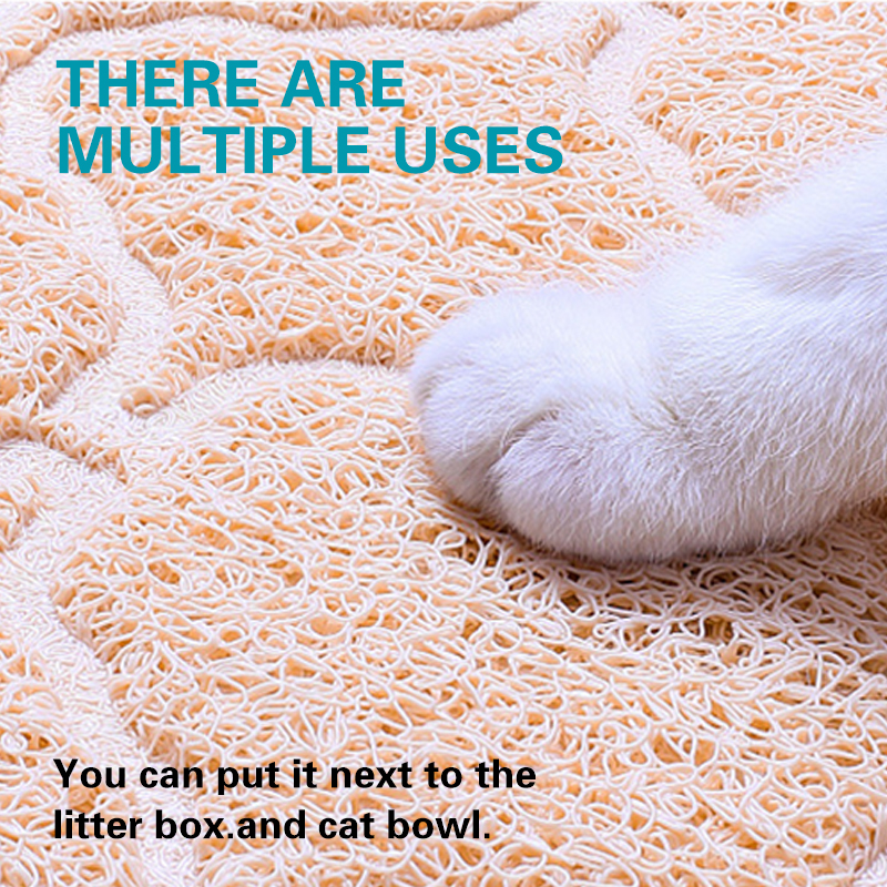 Waterdichte Huisdier Kattenbakvulling Mat Leuke Claw Vorm Voeden Pad Pvc Eenvoudige Reiniging Dubbele Laag Katten Wc Matten Voor Pet katten Supplies