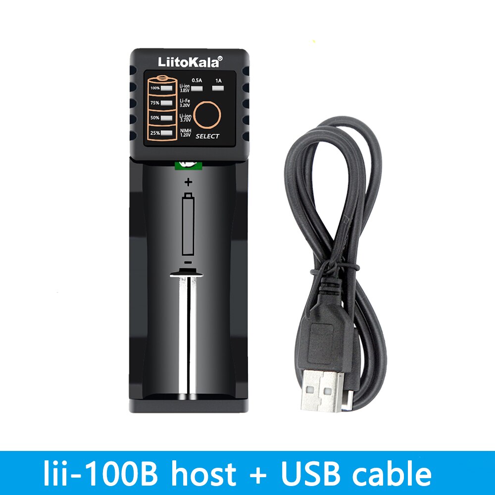 LiitoKala lii-100B lii-100 lii-202 lii-402 18650 Battery Charger 26650 16340 RCR123 14500 LiFePO4 1.2V Ni-MH Rechareable Battery: lii-100B