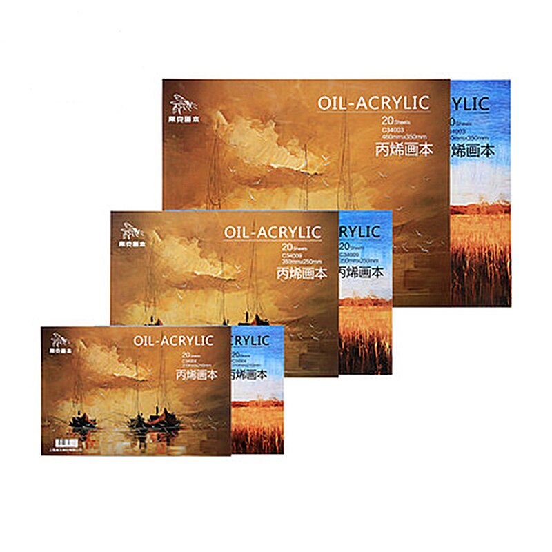 Acrylic Oil Painting Book Oil Painting Pigment Drawing Paper Special Book Impervious Oil Acrylic Painting Art Supplies