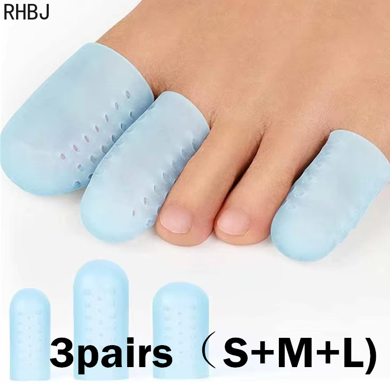 RHBJ Breathable Blue Silicone Toe Caps Anti-Friction Breathable Prevents Blisters Toe Caps Cover Foot Care Toe Protector